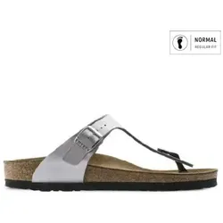 BIRKENSTOCK Gizeh Zehentrenner in Silbern, Größe 39 - Sandalen mit anatomisch geformtem Kork-Latex-Fußbett für optimalen Komfort, ideal für normale und kräftige Füße. Jetzt versandkostenfrei auf Spartoo.de bestellen!