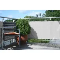 Floracord Balkonverkleidung Silbergrau 90 cm x 500 cm - Balkonsichtschutz aus schwerem Polyesterstoff, wetterfest und schmutzabweisend. Ideal für dekorativen Sichtschutz und Windschutz auf Balkon oder Terrasse, inklusive einfacher Montage mit Metallösen.