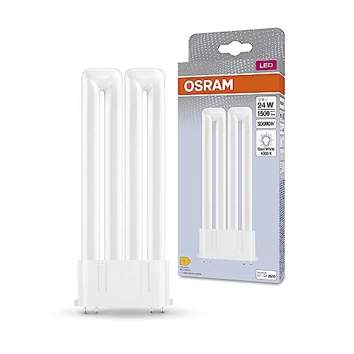 Osram DULUX LED F24 EM, 2G10, 12W, 1500lm, 4000K, kaltweiße Lichtfarbe, LED-Ersatz für herkömmliche Kompaktleuchtstofflampen mit 4pol. 2G10 Stecksockel, extrem lange Lebensdauer, keine Aufwärmzeit