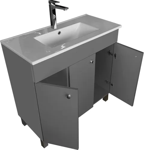 paplinskimoebel Waschbecken mit Unterschrank 80 cm | IGA Sink Badmöbel Set - Unterschränke fürs Bad mit elegantem Design und robustem, feuchtigkeitsbeständigem Material. Bietet großzügigen Stauraum und einfache Installation für ein stilvolles Badezimmer.