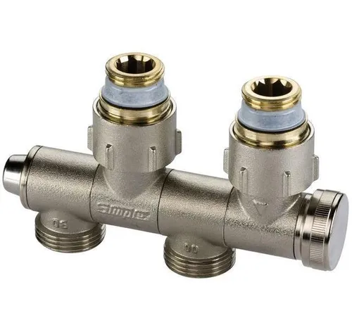 Simplex VARICON U1 Hahnblock - Flexibel und Entleerbar - Multifunktionaler Hahnblock für Eck- und Durchgangseinsatz. Mit drehbarer Achse und selbstdichtenden Nippeln für einfache Anpassung und spannungsfreie Montage.