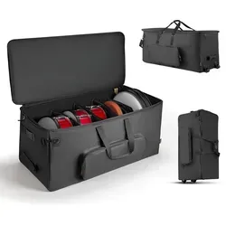 VEVOR Schlagzeugtasche Drummer Hardware Bag Trolley 600D - Robuste Trommeltasche aus 600D Material mit abnehmbarer Trennwand und drei Taschen für optimalen Transport Ihrer Schlagzeug-Hardware. Ideal für Musiker, die Wert auf Sicherheit und Komfort legen.