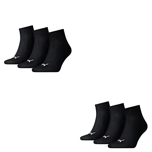 Puma Herren Quarters 6er Pack Sportsocken, Schwarz, 47-49