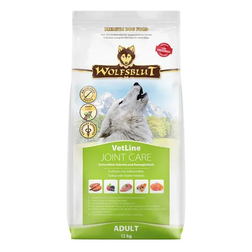 Wolfsblut Vetline Joint Care 12 kg - Trockenfutter für gesunde Gelenke - Hundefutter mit Truthahn und Süßkartoffeln, speziell entwickelt zur Unterstützung der Gelenkbeweglichkeit bei entzündlichen Erkrankungen.