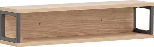 Schildmeyer Badregal Limone 150011 - Hängendes Holzregal in Eiche Hell - Regal für Badezimmer mit 1 großer Ablage, ideal für Handtücher und Kosmetik. Made in Germany, stabiler Stahlrahmen in anthrazit. Maße: 70 x 16,2 x 16,2 cm.