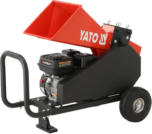Yato Benzin-Häcksler 6,5 PS mit 60 mm Schnittdurchmesser - Leistungsstarker Benzin-Häcksler für Äste und Holzabfälle bis Ø 60 mm. Ideal für effiziente Gartenpflege und schnelle Zerkleinerung dank robustem Motor und 6 Schneidmessern.