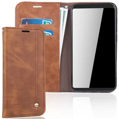 Handy Tasche Wiko View XL Flip Cover Case Schutz Hülle Wallet Schale Braun Neu