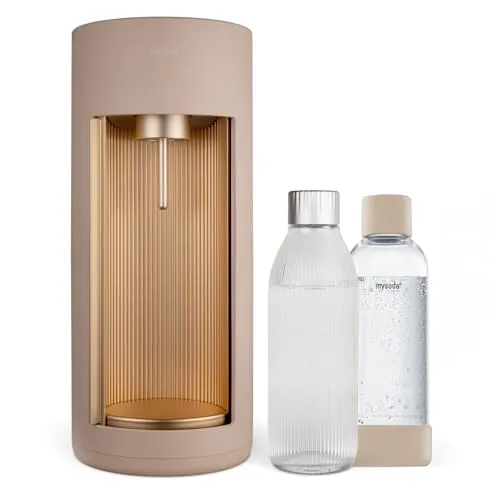 Mysoda Glassy Latte EUR-GL004F-DOE - Wassersprudler aus 100% recyceltem Holzkomposit, umweltfreundlich und ohne Strombedarf – für sprudelnd frisches Wasser jederzeit!