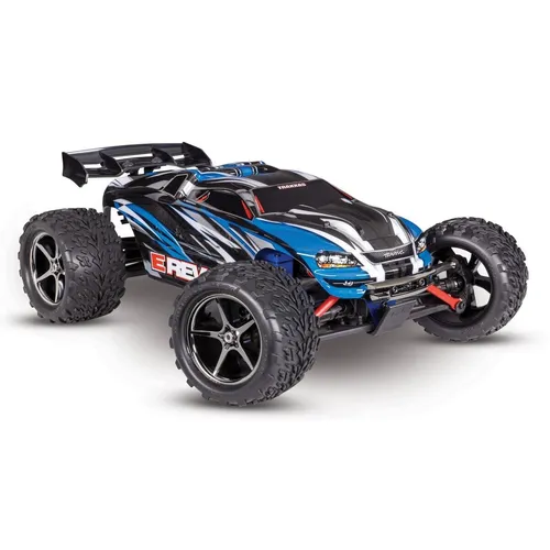 Traxxas 71054-8 E-Revo 1:16 Monster Truck RTR - Blau - RC-Modelle, Allradantrieb für besten Grip auf Off- & Onroad, inklusive Akku und USB-Lader für sofortigen Fahrspaß.