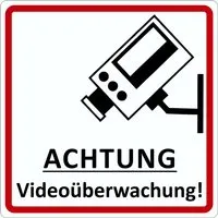 Türsschild Achtung Videoüberwachung 12 cm x 4,5 cm Hard-PVC