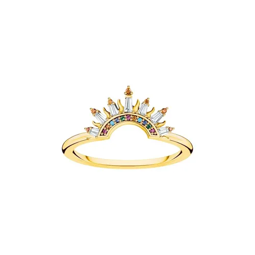 Thomas Sabo Ring Sonnenstrahlen Bunt Vergoldet TR2456-488-7 Gr. 58 - Eleganter Damenring aus Sterlingsilber mit bunten Edelsteinen. Ideal für besondere Anlässe oder als modisches Statement. Ringgröße 58.