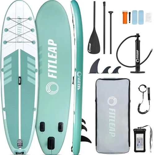 Fitleap Inflatable SUP-Board Set mit Hochdruckpumpe - SUP-Board Set aus robustem Material, bietet ultimative Stabilität und ist ideal für alle Wasserbedingungen - perfekt für Abenteuer auf Seen, Flüssen und im Meer.