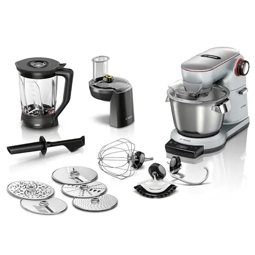 BOSCH Küchenmaschine OptiMUM MUM9DT5S41 - 1500 W, 5,5 l Schüssel, 3D PlanetaryMixing für optimale Ergebnisse und integrierter Timer