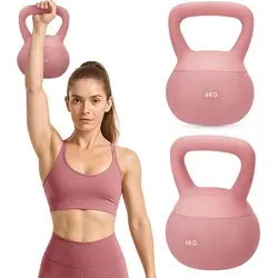 Gymtek® Weiche Kettlebell Hantel - 6kg Gewicht - Kugelhantel, Schwunghantel, Kugelgewicht für Home Gym, Fitness, Pilates, Krafttraining - Orange