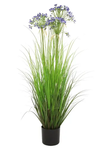 Kunstgras Deko Agapanthus BIBIANKA, blau, 110cm - Dekorative Kunstpflanze von artplants mit einer Höhe von 110 cm. Ideal für den Innenbereich, bringt Farbe und Leben in Ihr Zuhause. Pflegeleicht und langlebig, perfekt für kreative Gestaltung.