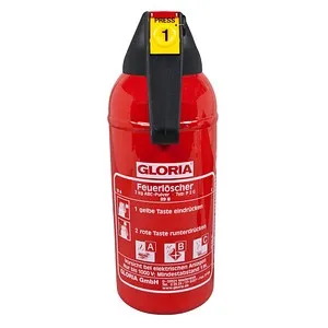 Gloria P2G Feuerlöscher Auto 2 kg ABC Pulverlöscher - Feuerlöscher für Autos, frostsicher von -30°C bis 60°C. Kompaktes Design für einfache Mitnahme und einhändige Bedienung. Ideal für den Notfall unterwegs.