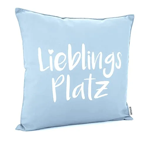 heimtexland ® Outdoorkissen 45x45 Dekokissen Outdoor Garten Lounge Deko Kissen Typ839 Lieblingsplatz Hellblau
