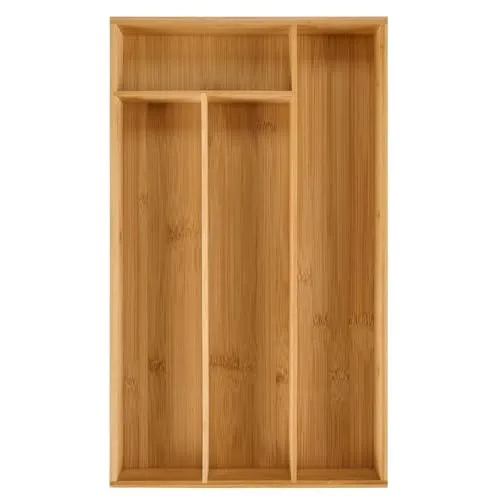 Blumtal Besteckkasten aus 100% Bambus - Schubladentrenner Küche mit 4 Fächern - Küchen Organizer Bambus Box - Organzier Schublade passend für IKEA Maximera - Schubladen Trenner - Besteckeinsatz