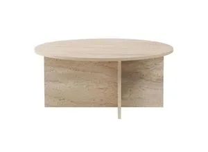 Stylischer Couchtisch aus Travertin – Beistelltisch für Ihr Wohnzimmer - Eleganter Couchtisch mit einer Breite von 90 cm und einer stabilen melaminbeschichteten Oberfläche. Ideal für stilvolle Akzente in Ihrem Wohnbereich.