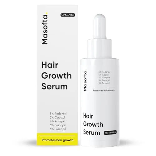 Masofta Haarwachstums-Serum zur Förderung des Haarwachstums und zur Bekämpfung von Haarausfall mit 3 % Redensyl, 5 % Capixyl, 4 % Anagain, 3 % Procapil, 3 % Baicapil, Rosmarin und
