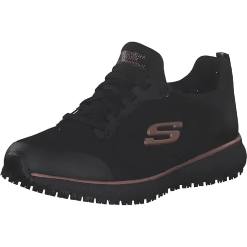 Skechers Damen Squad SR Sneaker - Bequeme Slip-On mit Memory Foam, 42 EU - Damen-Sneaker mit rutschfester Gummisohle und komfortabler Memory Foam Einlegesohle für ultimativen Tragekomfort und Sicherheit beim Gehen.