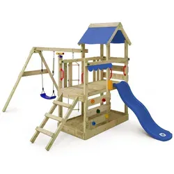 Wickey Spielturm TurboFlyer - Klettergerüst mit Rutsche & Schaukel für Kleinkinder - Schaukeln, Rutschen und Spielen im eigenen Garten! Der Wickey Spielturm bietet einen integrierten Sandkasten und ist aus extrem witterungsbeständigem Holz. 10 Jahre Garantie für sorgloses Spielen!