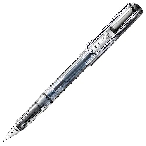 Lamy safari vista Füller - Füllhalter mit ergonomischem Griff & schwarzer Stahlfeder in Strichbreite EF - robuster ASA-Kunststoff - inkl. Tintenpatrone T 10 blau - Rechtshänder