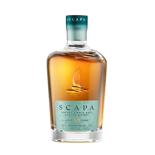 Scapa 10 Years Single Malt Scotch Whisky 48% - Whisky, 10 Jahre gereift, mit vollem und komplexem Geschmack, ideal für Kenner und Genießer.