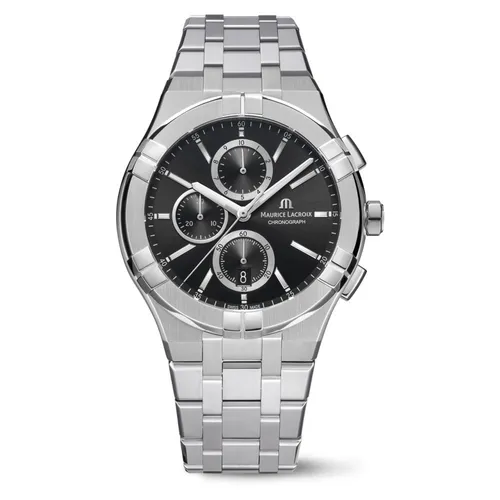 Maurice Lacroix Aikon Quartz Chronograph AI1118-SS002-330-1 - Eleganter Zeitmesser in Schwarz und Silber - Chronographen mit präzisem Quartzwerk, bietet Stil und Funktionalität für jeden Anlass.