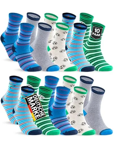 Paar Kinder Socken Jungen & Mädchen Baumwolle Kindersocken 54375 (27-30) 10