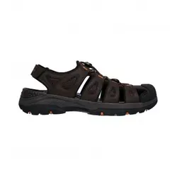 Skechers Herren Sandalen 204111 Tresmen - Braun Outseen (41) - Die Skechers Tresmen Sandale bietet einen hohen Tragekomfort mit einem gepolsterten Fußbett und verstellbarem Klettverschluss. Ideal für entspannte Outdoor-Aktivitäten, mit robuster Synthetik-Oberfläche und flexibler Gummilaufsohle.