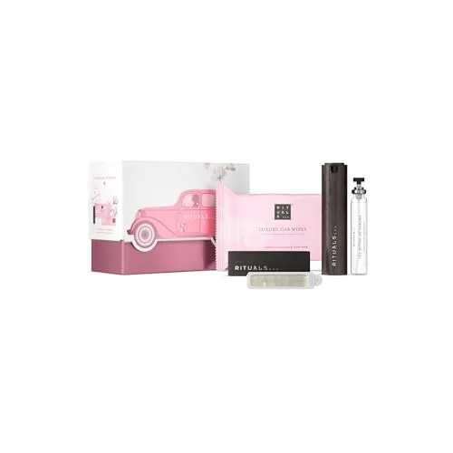 RITUALS The Ritual of Sakura Autoparfum Geschenkset - Gesichtspflege-Sets mit luxuriösem Autoparfum, inkl. nachfüllbarem Lufterfrischer und Autotüchern für ein stets frisches Auto mit dem bezaubernden Duft von Kirschblüte und Reismilch.