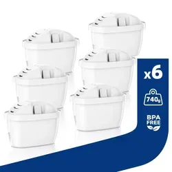 6er Pack Wasserfilter für Brita® Maxtra+® Plus und Marella® - Hochwertige Alternativen zu Brita-Wasserfiltern, kompatibel mit diversen Brita-Kannen. Jede Kartusche filtert bis zu 180 Liter Wasser und ist BPA-frei, ideal für den täglichen Gebrauch.