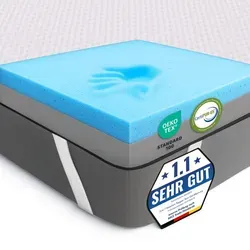 2-in-1 Komfort Topper - Duo Matratzen-Topper mit Gel-Memory-Schaum - Matratzenauflagen mit zwei Komfortoptionen: weicher Gel-Memory-Schaum auf einer Seite und feste Stützkraft auf der anderen. Ergonomisch und atmungsaktiv für erholsamen Schlaf das ganze Jahr über.