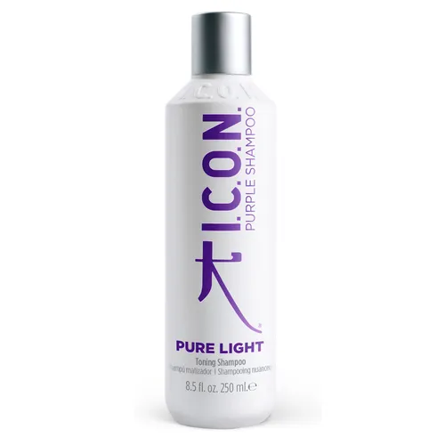 Icon Pure Light Purple Shampoo 250 ml - SILBERSHAMPOO für blondiertes oder graues Haar, beseitigt unerwünschte Gelbstiche und spendet Feuchtigkeit. Ideal für strahlende Farben und gesundes Haarwachstum.