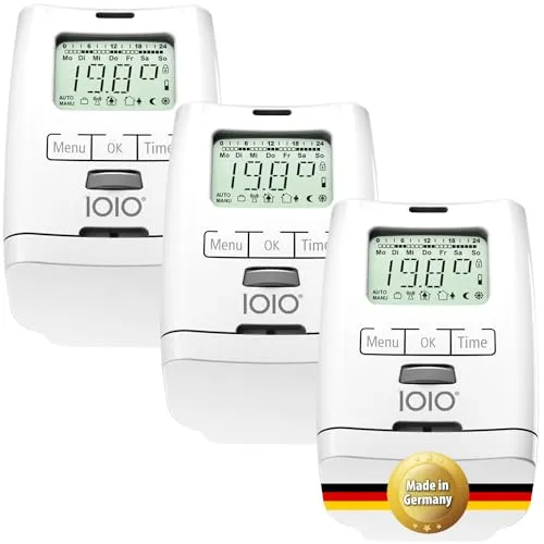 Stück IOIO Elektronisches Heizungsthermostat HT 2000 | Heizkosten sparen bis 30% | Made in Germany | Einfache Installation | Heizkörperthermostat | Heizkörper Heizungsregler | Heizthermostat 3