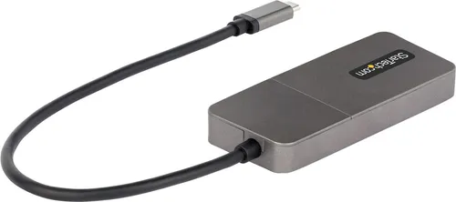 StarTech.com 3-Port USB-C Multi-Monitor Adapter - Audio & Video Adapter mit Unterstützung für bis zu drei 4K 60Hz Bildschirme, ideal für produktives Arbeiten mit Windows und extra langem Kabel für mehr Flexibilität.
