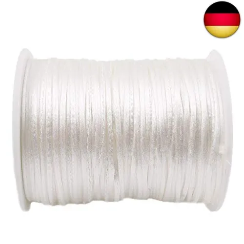 Promise Babe 75M Schnur für Armbänder, 1 mm Dünn Weiß Bastelnschnur Faden zum Perlen Auffädeln DIY String Perlenschnur Schmuckschnur Schnullerkette Halskette Beißring Schmuckherstellung