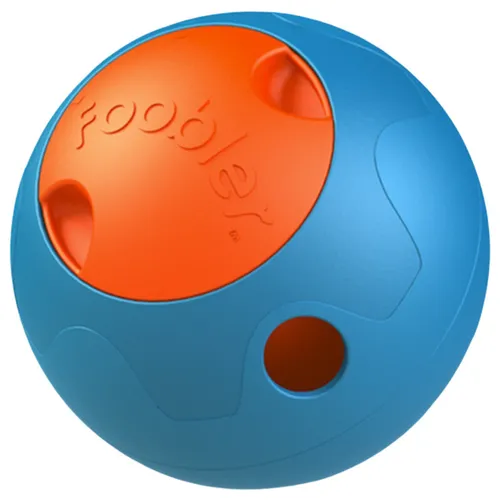 DUVO+ Snackball Foobler Futterball blau/orange - Näpfe & Futterautomaten – Interaktiver Futterball für stundenlangen Spielspaß und mentale Stimulation Ihres Haustiers.