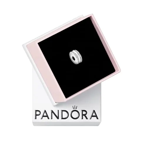 PANDORA Bead Charm 925 798422C01 Silber - Bead Charm für Damen aus handverarbeitetem Sterling-Silber mit funkelnden Cubic Zirkonia, bietet eleganten Halt durch Silikonkern und verleiht jedem Outfit einen Hauch von Glamour.