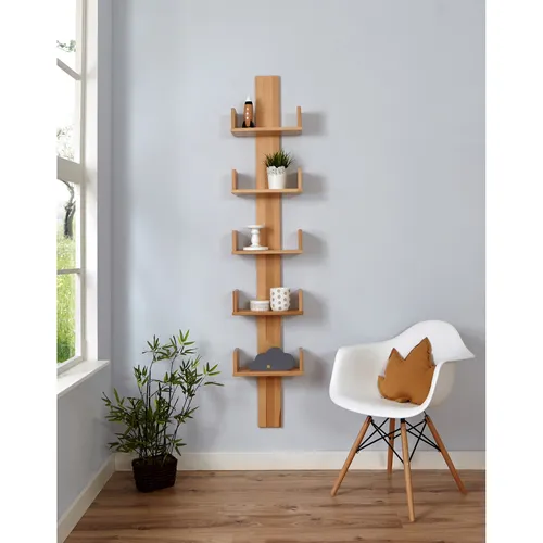 TiCAA Mehrzweckregal Pepe Buche Massiv - Kinderzimmermöbel aus massiver Buche mit 5 Fächern, ideal für Spielzeug oder Bücher. Perfekt für Ordnung im Kinderzimmer!