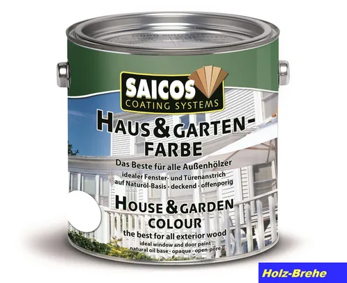 Saicos Haus & Garten-Farbe 2900 Graphit 0,75 L - Innen- & Außenfarbe, atmungsaktiv und feuchtigkeitsregulierend, ideal für Holz im Außenbereich, reißt und schuppt nicht ab, UV-beständig und witterungsbeständig.