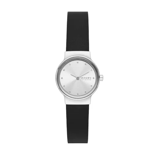 Skagen Freja Damen Uhr - Eleganz in Schwarz und Weiß - Armbanduhren für Damen mit 26-mm-Gehäuse, Quarzwerk und wasserdicht bis 30 m. Perfekt für stilbewusste Frauen, die Funktionalität und Design schätzen.