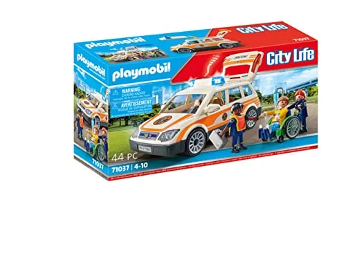 PLAYMOBIL City Life 71037 - Notarzt PKW mit Licht und Sound, 44-teiliges Set für kleine Alltags-Helden ab 4 Jahren