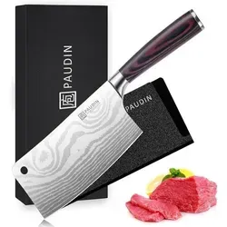 PAUDIN Hackmesser 17 cm – Hochwertiges Küchenmesser mit Holzgriff - Das PAUDIN Hackmesser ist ein vielseitiges Küchenwerkzeug mit einer extra scharfen Klinge. Ideal zum Hacken, Schneiden und Zerkleinern von Fleisch und Gemüse. Ergonomischer Holzgriff für sicheren Halt und Komfort.
