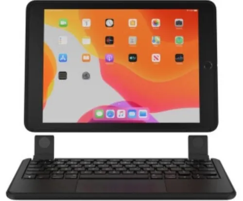 Brydge 10.2 MAX+ QWERTZ Kabellose Tastatur mit Hülle und Trackpad für iPad (7. bis 9. Gen.) - Erleben Sie das größte integrierte Trackpad für iPads, das native iPadOS-Gesten unterstützt. Ideal für effizientes Arbeiten und komfortable Nutzung unterwegs.