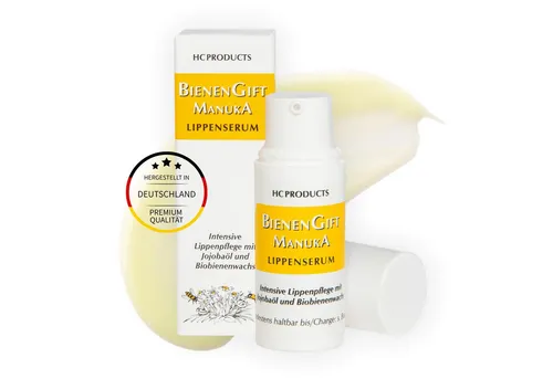 HC PRODUCTS Anti-Aging-Creme Bienengift & Manuka Honig Lippenserum mit Bio-Bienenwachs, straffendes Plumping Serum I Anti Falten Creme für Gesicht & Lippen