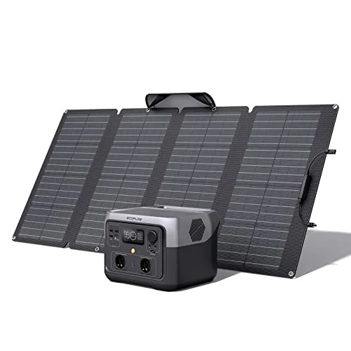 Ecoflow RIVER 2 MAX Tragbare Powerstation mit 160W Solarpanel - Powerstation mit 160000 mAh Kapazität, ideal für Outdoor-Aktivitäten. Ausgestattet mit X-Boost Funktion, schneller AC-Ladung und App-Steuerung für maximale Flexibilität.