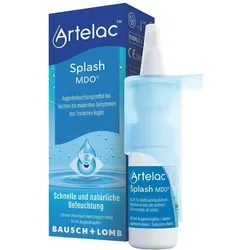 Artelac Splash MDO Augentropfen - Arzneimittel zur Linderung trockener, brennender Augen. Mit 0,24 % Hyaluronsäure für langanhaltende Feuchtigkeit und verbesserten Tragekomfort von Kontaktlinsen.