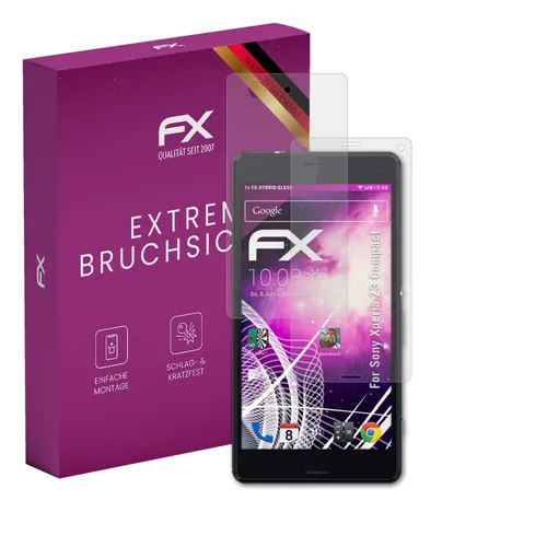 atFoliX Glasfolie für Sony Xperia Z3 Compact Panzerfolie 9H Schutzpanzer
